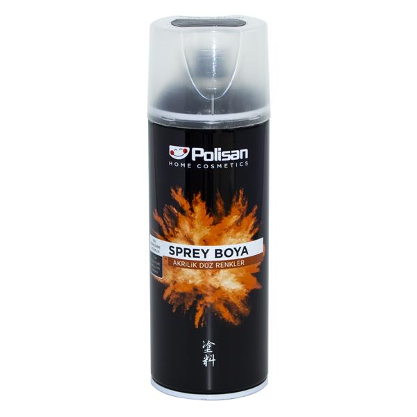 POLİSAN  SPREY BOYA AKRİLİK DÜZ RENKLER/SİYAH 400ML